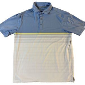 Walter Hagen Polo Shirt Mens Size‎ Large  Blue White Performance Majors 11 Golf